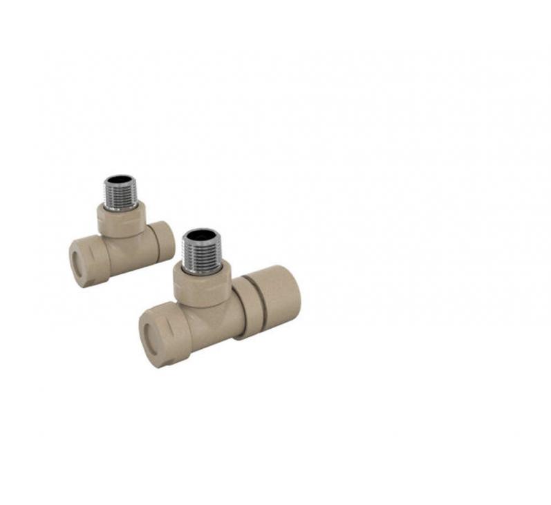 Robinetterie thermostatisable équerre 1/2'', tête manuelle - Kit B couleur | 991369_Robinetterie équerre_Kit B_Beige Quartz_0523_Vue gauche.jpg
