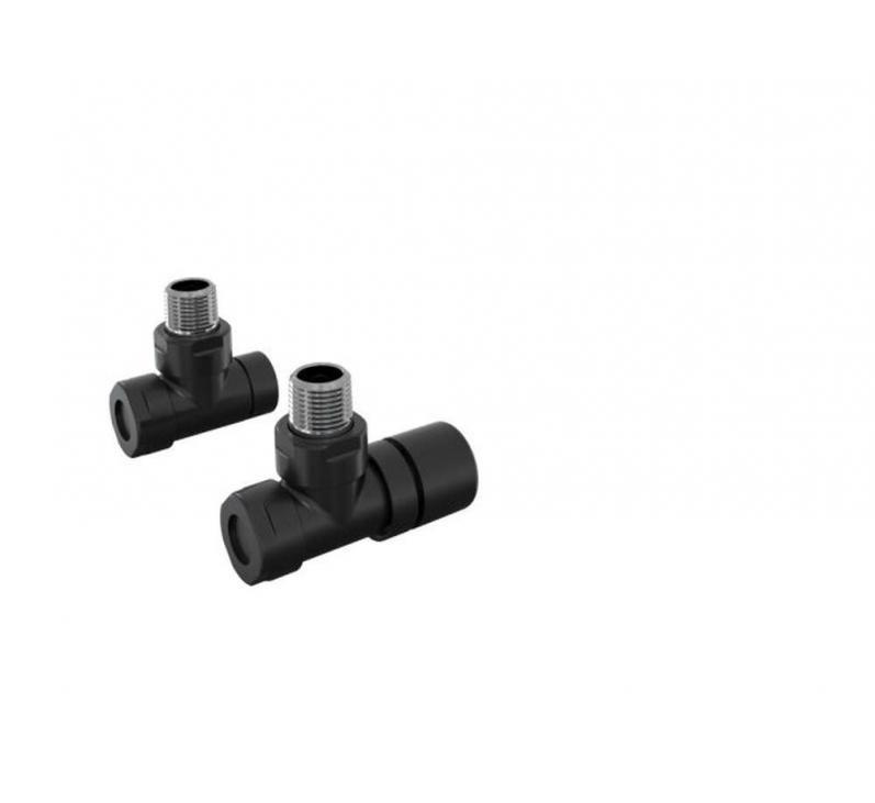 Robinetterie thermostatisable équerre 1/2'', tête manuelle - Kit B couleur | 991369_Robinetterie équerre_Kit B_Black Matt_0557_Vue gauche.jpg