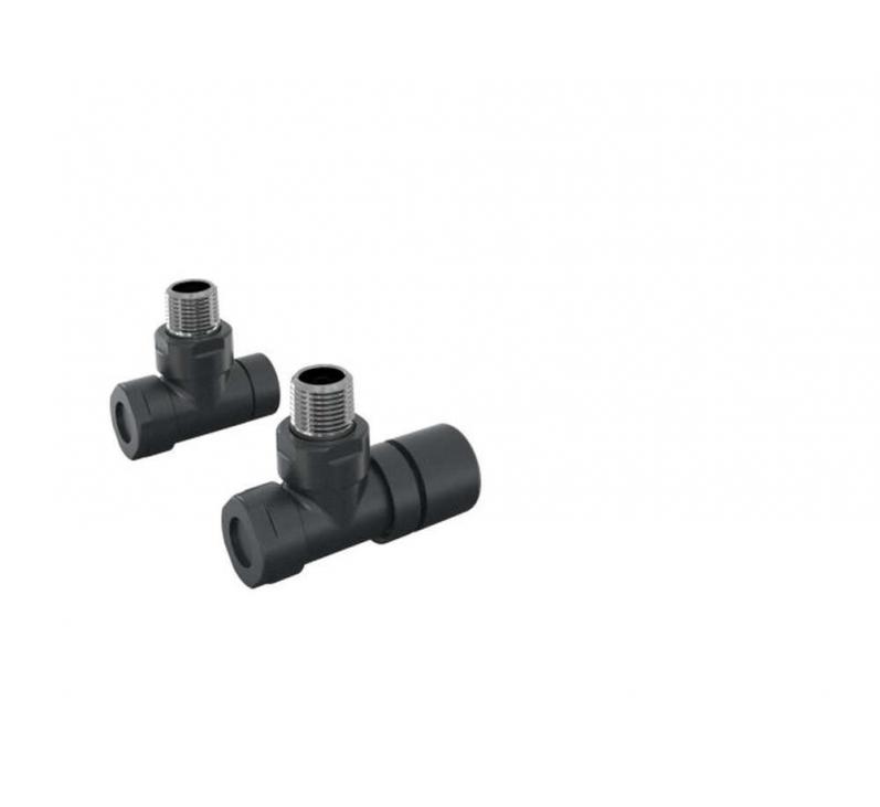 Robinetterie thermostatisable équerre 1/2'', tête manuelle - Kit B couleur | 991369_Robinetterie équerre_Kit B_Black Quartz_0550_Vue gauche.jpg