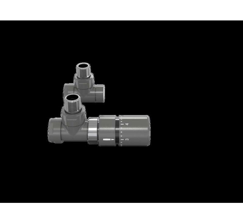 Robinetterie thermostatisable équerre 1/2'', tête manuelle - Kit B couleur | 991369_Robinetterie équerre-Tête TH_Kit B_Anthracite_0346_Vue face.jpg