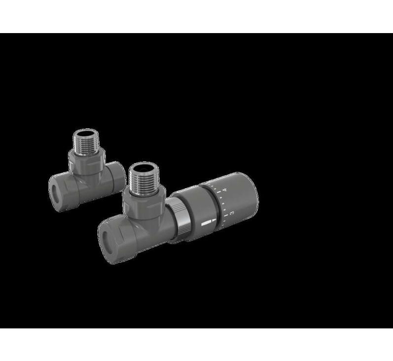 Robinetterie thermostatisable équerre 1/2'', tête manuelle - Kit B couleur | 991369_Robinetterie équerre-Tête TH_Kit B_Anthracite_0346_Vue gauche.jpg