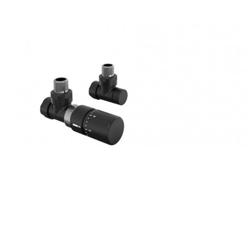Robinetterie thermostatisable équerre 1/2'', tête manuelle - Kit B couleur | 991369_Robinetterie équerre-Tête TH_Kit B_Black Matt_0557_Vue droite.jpg