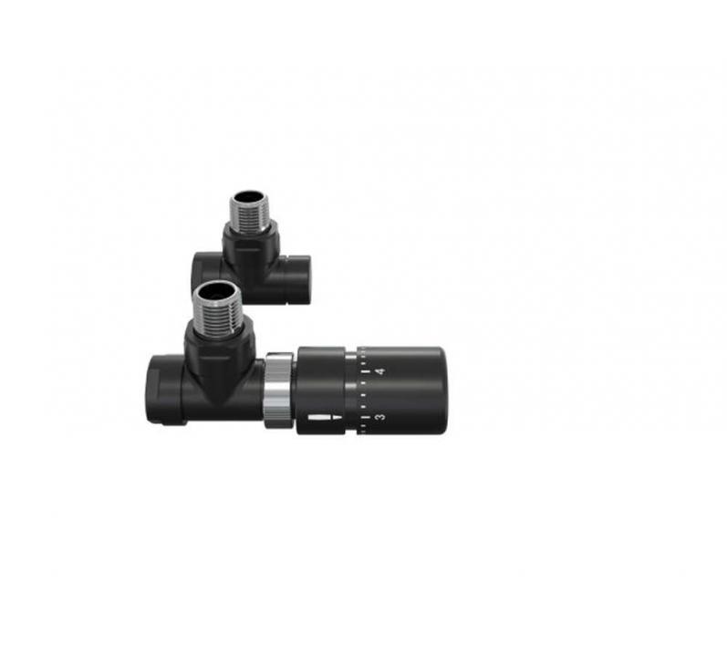 Robinetterie thermostatisable équerre 1/2'', tête manuelle - Kit B couleur | 991369_Robinetterie équerre-Tête TH_Kit B_Black Matt_0557_Vue face.jpg