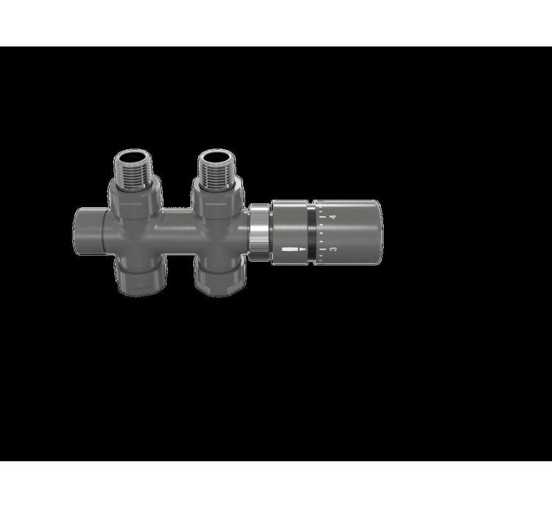 Tête thermostatique TH Couleur | 991589-841279_Robinetterie en H droit-Tête TH_Kit O_Anthracite_0346_Vue face.jpg