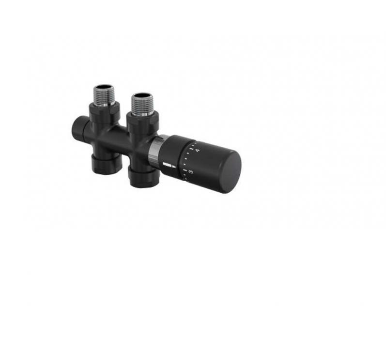 Robinetterie thermostatisable H droit réversible 1/2'', tête man. - Kit O coul | 991589-841279_Robinetterie en H droit-Tête TH_Kit O_Black Matt_0557_Vue droite.jpg