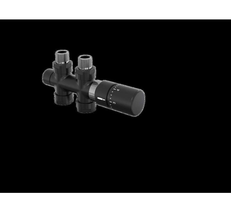 Robinetterie thermostatisable H droit réversible 1/2'', tête man. - Kit O coul | 991589-841279_Robinetterie en H droit-Tête TH_Kit O_Black Matt_0557_Vue droite.jpg