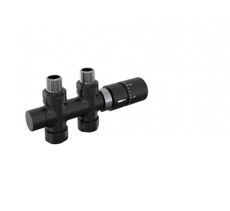 Robinetterie thermostatisable H droit réversible 1/2'', tête man. - Kit O coul | 991589-841279_Robinetterie en H droit-Tête TH_Kit O_Black Matt_0557_Vue gauche.jpg