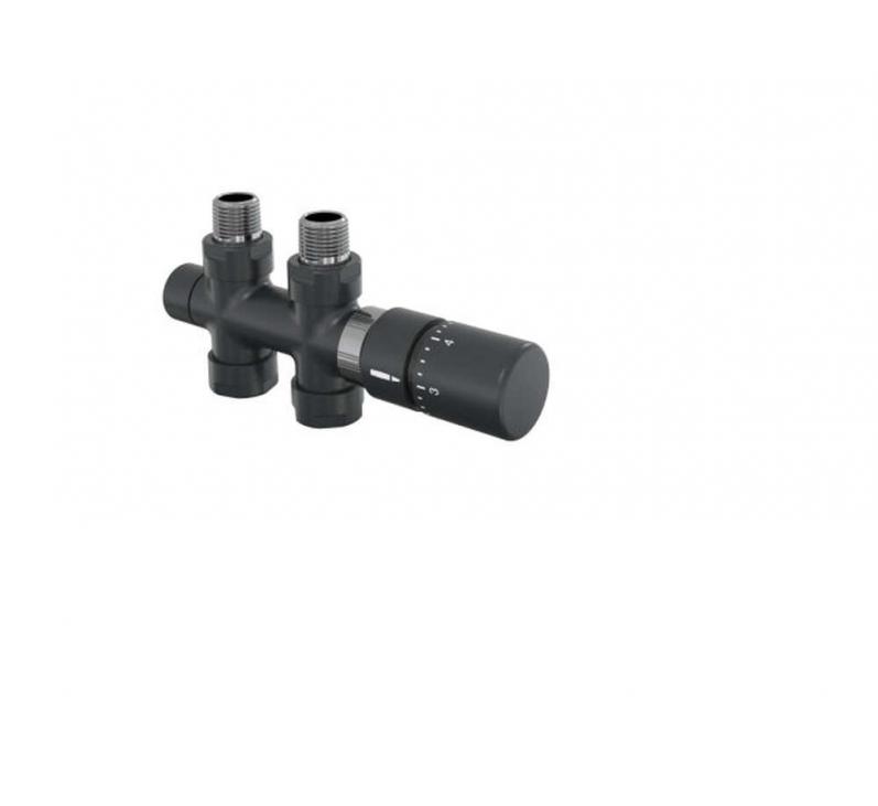 Robinetterie thermostatisable H droit réversible 1/2'', tête man. - Kit O coul | 991589-841279_Robinetterie en H droit-Tête TH_Kit O_Black Quartz_0550_Vue droite.jpg