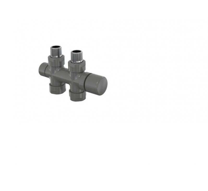 Robinetterie thermostatisable H droit réversible 1/2'', tête man. - Kit O coul | 991589_Robinetterie en H droit_Kit O_Anthracite_0346_Vue droite.jpg