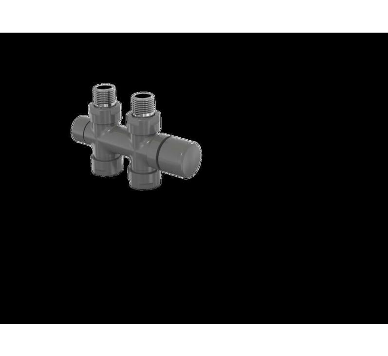 Robinetterie thermostatisable H droit réversible 1/2'', tête man. - Kit O coul | 991589_Robinetterie en H droit_Kit O_Anthracite_0346_Vue droite.jpg