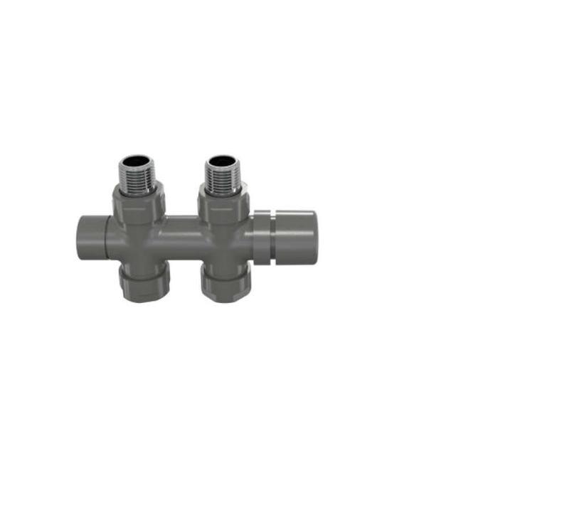 Robinetterie thermostatisable H droit réversible 1/2'', tête man. - Kit O coul | 991589_Robinetterie en H droit_Kit O_Anthracite_0346_Vue face.jpg