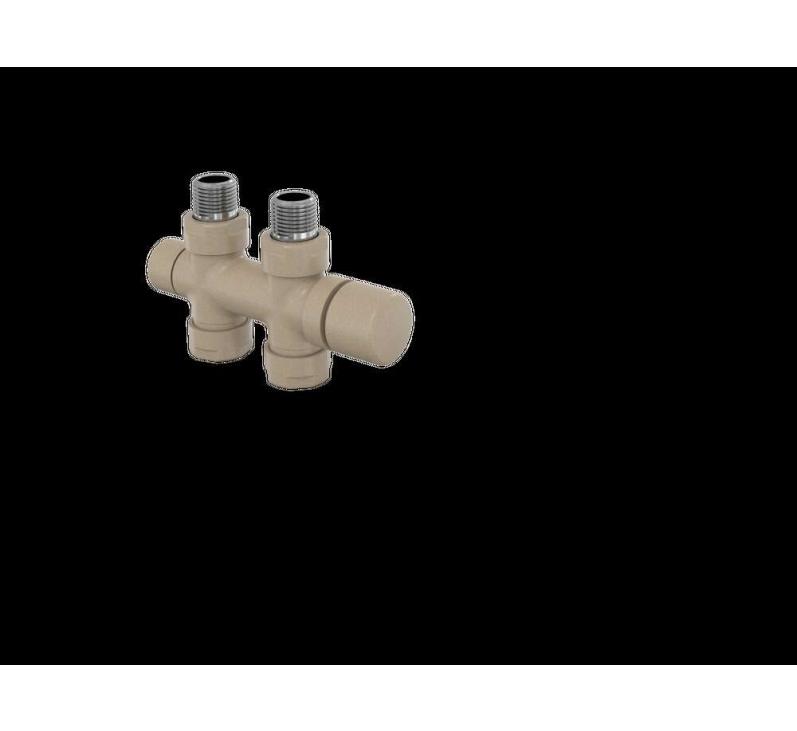 Robinetterie thermostatisable H droit réversible 1/2'', tête man. - Kit O coul | 991589_Robinetterie en H droit_Kit O_Beige Quartz_0523_Vue droite.jpg