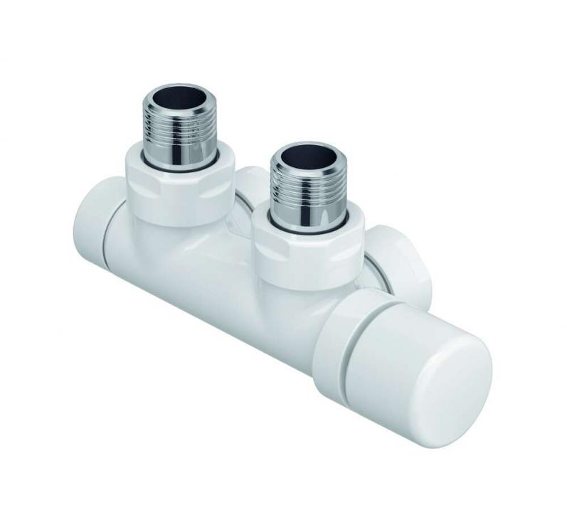 Robinetterie thermostatisable H coudé 1/2'', tête man. droite - Kit P blanc | 991591.jpg