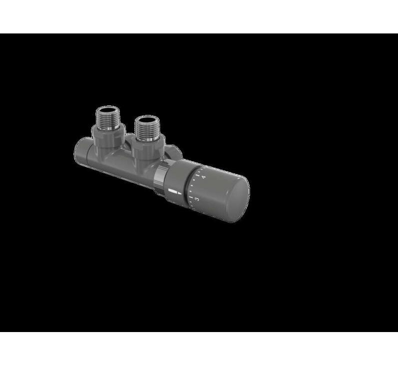 Robinetterie thermostatisable H coudé 1/2'', tête man. droite - Kit P couleur | 991599-841279_Robinetterie en H équerre-Tête TH_Tête à droite_Kit P_Anthracite_0346_Vue droite.jpg