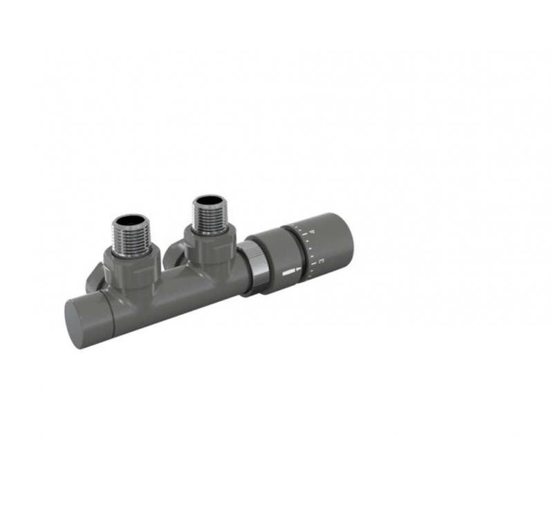 Tête thermostatique TH Couleur | 991599-841279_Robinetterie en H équerre-Tête TH_Tête à droite_Kit P_Anthracite_0346_Vue gauche.jpg