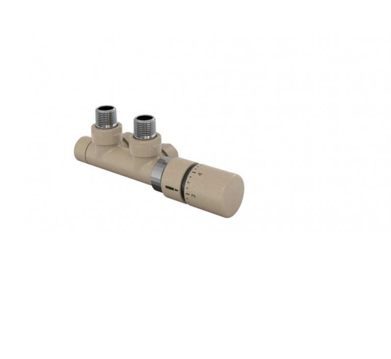 Tête thermostatique TH Couleur | 991599-841279_Robinetterie en H équerre-Tête TH_Tête à droite_Kit P_Beige Quartz_0523_Vue droite.jpg