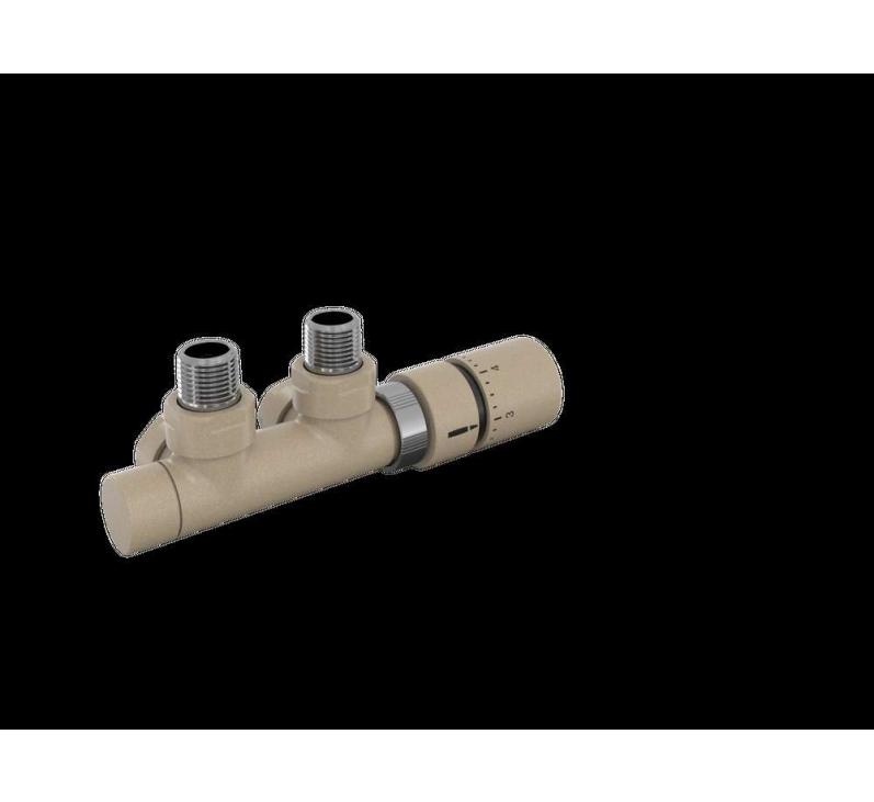 Tête thermostatique TH Couleur | 991599-841279_Robinetterie en H équerre-Tête TH_Tête à droite_Kit P_Beige Quartz_0523_Vue gauche.jpg
