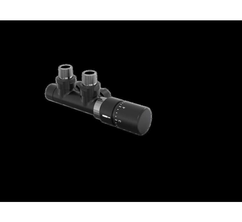 Robinetterie thermostatisable H coudé 1/2'', tête man. droite - Kit P couleur | 991599-841279_Robinetterie en H équerre-Tête TH_Tête à droite_Kit P_Black Matt_0557_Vue droite.jpg