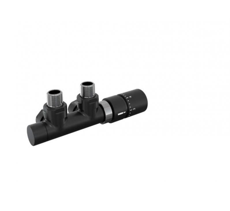 Tête thermostatique TH Couleur | 991599-841279_Robinetterie en H équerre-Tête TH_Tête à droite_Kit P_Black Matt_0557_Vue gauche.jpg