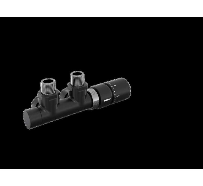 Tête thermostatique TH Couleur | 991599-841279_Robinetterie en H équerre-Tête TH_Tête à droite_Kit P_Black Matt_0557_Vue gauche.jpg