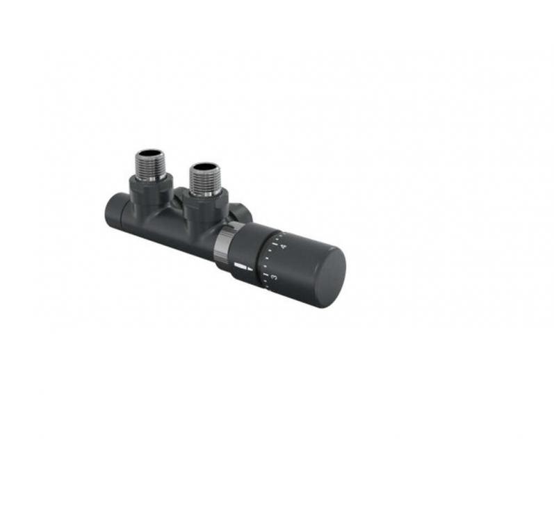 Tête thermostatique TH Couleur | 991599-841279_Robinetterie en H équerre-Tête TH_Tête à droite_Kit P_Black Quartz_0550_Vue droite.jpg
