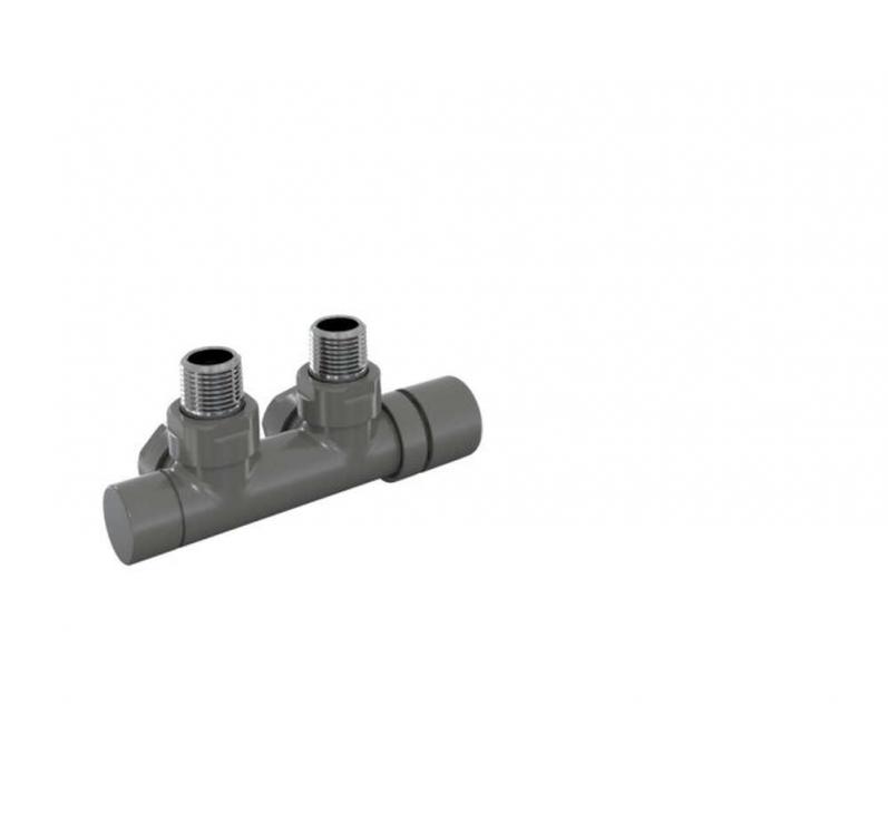 Robinetterie thermostatisable H coudé 1/2'', tête man. droite - Kit P couleur | 991599_Robinetterie en H équerre_Tête à droite_Kit P_Anthracite_0346_Vue gauche.jpg