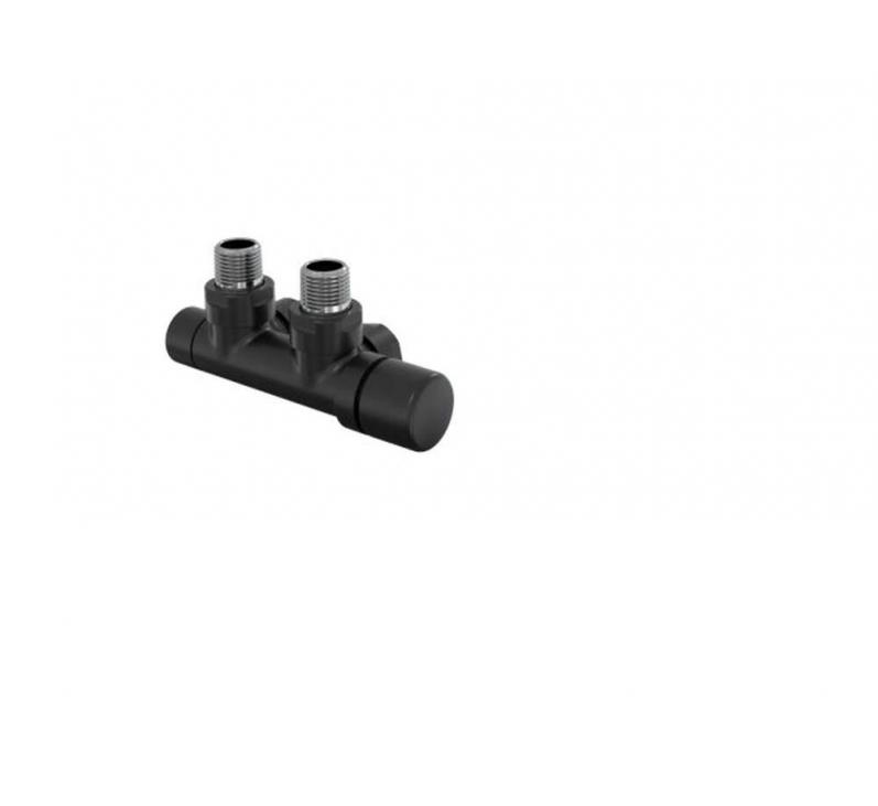 Robinetterie thermostatisable H coudé 1/2'', tête man. droite - Kit P couleur | 991599_Robinetterie en H équerre_Tête à droite_Kit P_Black Matt_0557_Vue droite.jpg