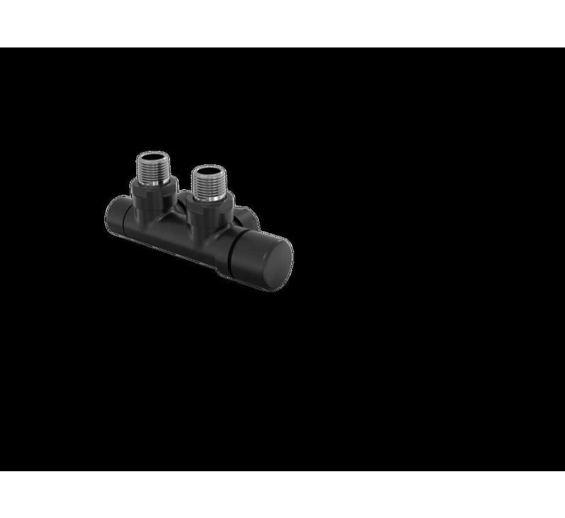 Robinetterie thermostatisable H coudé 1/2'', tête man. droite - Kit P couleur | 991599_Robinetterie en H équerre_Tête à droite_Kit P_Black Matt_0557_Vue droite.jpg