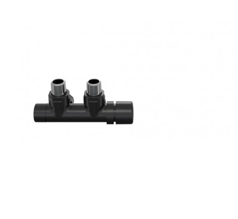 Robinetterie thermostatisable H coudé 1/2'', tête man. droite - Kit P couleur | 991599_Robinetterie en H équerre_Tête à droite_Kit P_Black Matt_0557_Vue face.jpg