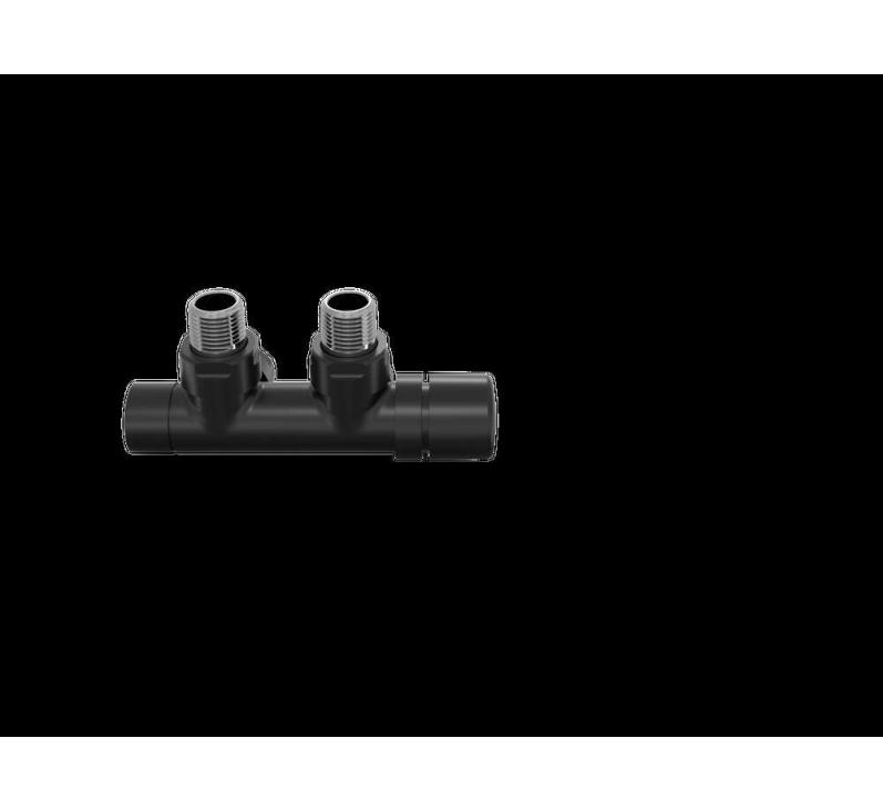 Robinetterie thermostatisable H coudé 1/2'', tête man. droite - Kit P couleur | 991599_Robinetterie en H équerre_Tête à droite_Kit P_Black Matt_0557_Vue face.jpg