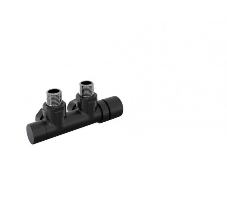Robinetterie thermostatisable H coudé 1/2'', tête man. droite - Kit P couleur | 991599_Robinetterie en H équerre_Tête à droite_Kit P_Black Matt_0557_Vue gauche.jpg