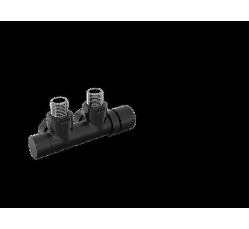 Robinetterie thermostatisable H coudé 1/2'', tête man. droite - Kit P couleur | 991599_Robinetterie en H équerre_Tête à droite_Kit P_Black Matt_0557_Vue gauche.jpg