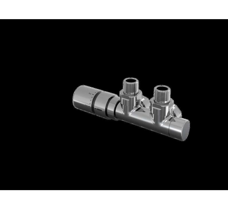 Tête thermostatique TH Couleur | 991608-841279_Robinetterie en H équerre-Tête TH_Tête à gauche_Kit Q_Chromé_0008_Vue droite.jpg