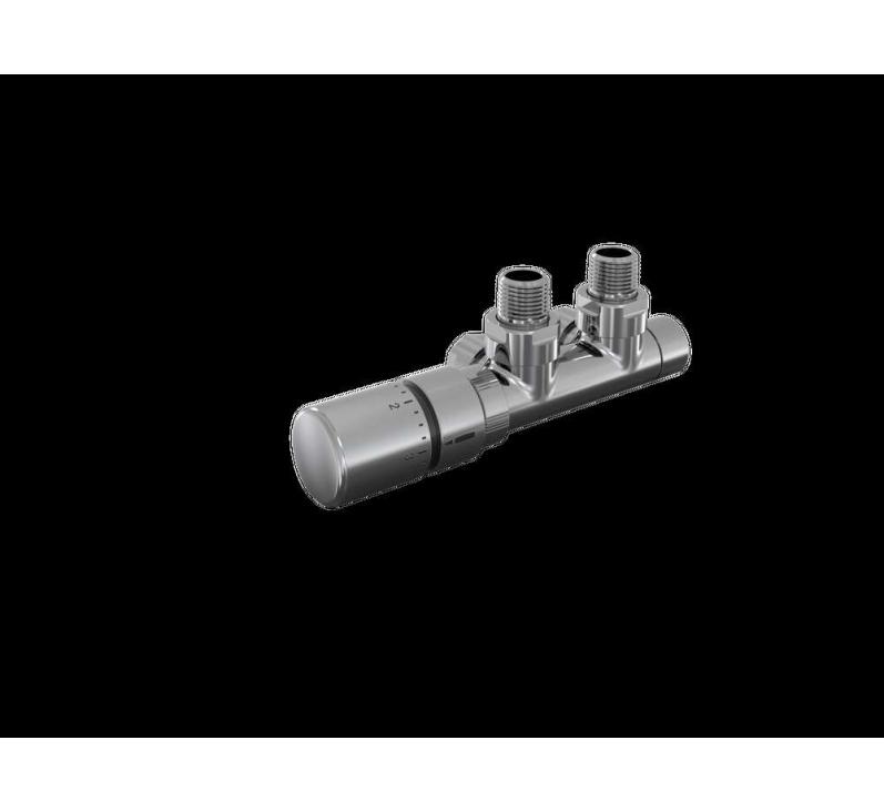Tête thermostatique TH Couleur | 991608-841279_Robinetterie en H équerre-Tête TH_Tête à gauche_Kit Q_Chromé_0008_Vue gauche.jpg