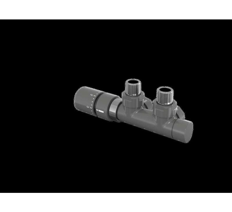 Tête thermostatique TH Couleur | 991609-841279_Robinetterie en H équerre-Tête TH_Tête à gauche_Kit Q_Anthracite_0346_Vue droite.jpg