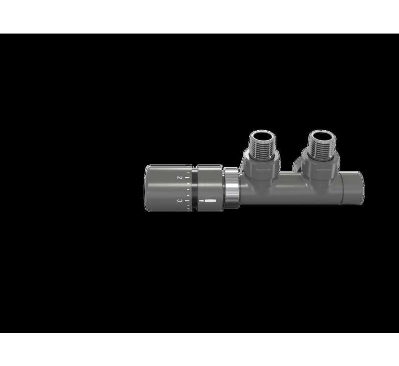 Tête thermostatique TH Couleur | 991609-841279_Robinetterie en H équerre-Tête TH_Tête à gauche_Kit Q_Anthracite_0346_Vue face.jpg