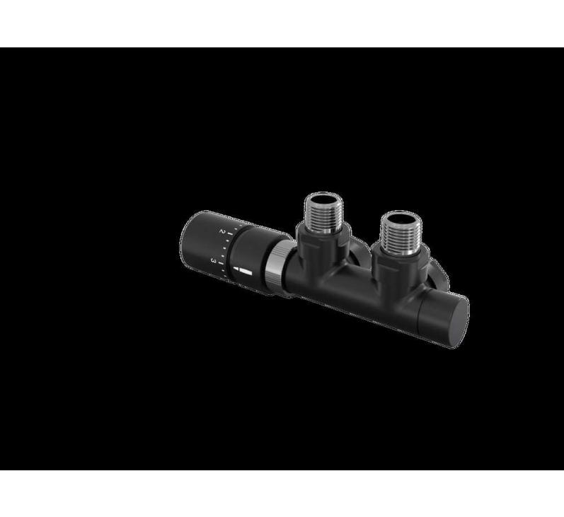 Tête thermostatique TH Couleur | 991609-841279_Robinetterie en H équerre-Tête TH_Tête à gauche_Kit Q_Black Matt_0557_Vue droite.jpg