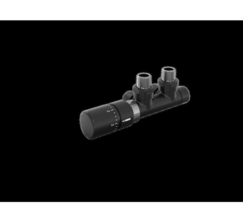 Tête thermostatique TH Couleur | 991609-841279_Robinetterie en H équerre-Tête TH_Tête à gauche_Kit Q_Black Matt_0557_Vue gauche.jpg