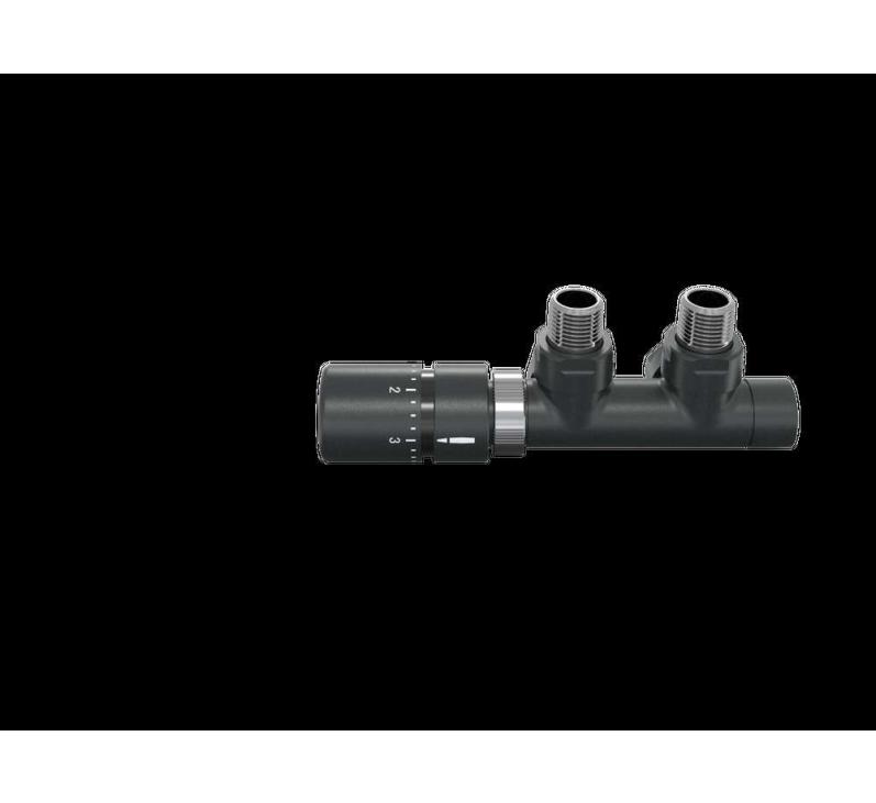 Tête thermostatique TH Couleur | 991609-841279_Robinetterie en H équerre-Tête TH_Tête à gauche_Kit Q_Black Quartz_0550_Vue face.jpg
