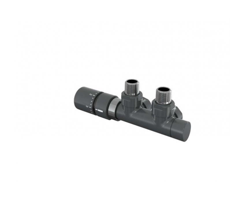 Robinetterie thermostatisable H coudé 1/2'', tête man. gauche - Kit Q couleur | 991609-841279_Robinetterie en H équerre-Tête TH_Tête à gauche_Kit Q_Volcanic_0336_Vue droite.jpg