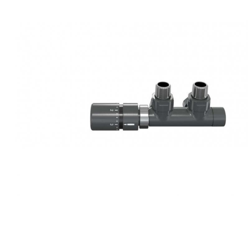 Robinetterie thermostatisable H coudé 1/2'', tête man. gauche - Kit Q couleur | 991609-841279_Robinetterie en H équerre-Tête TH_Tête à gauche_Kit Q_Volcanic_0336_Vue face.jpg
