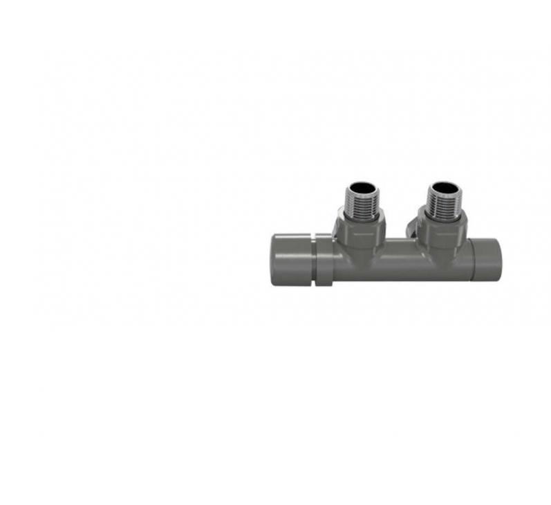 Robinetterie thermostatisable H coudé 1/2'', tête man. gauche - Kit Q couleur | 991609_Robinetterie en H équerre_Tête à gauche_Kit Q_Anthracite_0346_Vue face.jpg