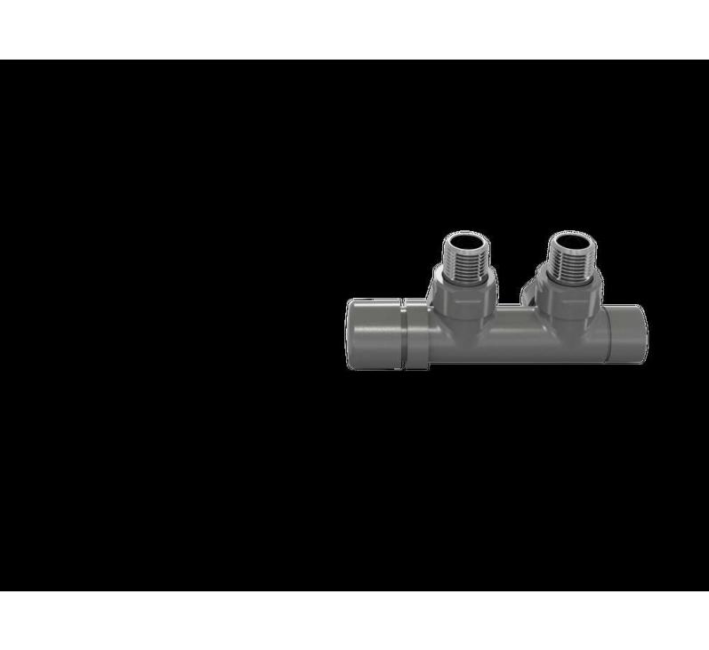 Robinetterie thermostatisable H coudé 1/2'', tête man. gauche - Kit Q couleur | 991609_Robinetterie en H équerre_Tête à gauche_Kit Q_Anthracite_0346_Vue face.jpg