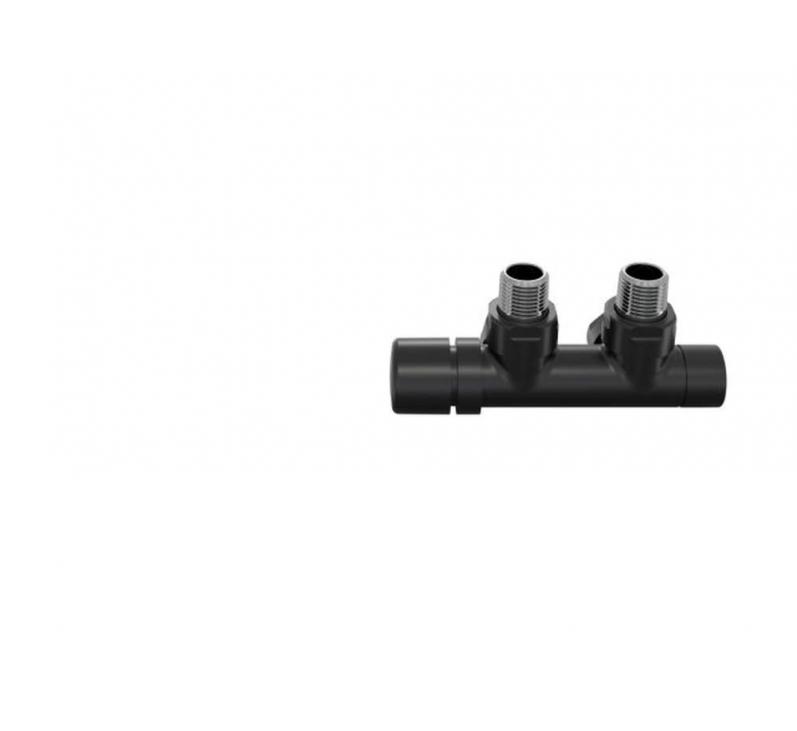 Robinetterie thermostatisable H coudé 1/2'', tête man. gauche - Kit Q couleur | 991609_Robinetterie en H équerre_Tête à gauche_Kit Q_Black Matt_0557_Vue face.jpg