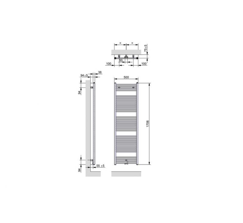 Kit de 3 fixations ATOLL SPA EC Ral 9016  | ACOVA_ATOLL-SPA_SL-05_Schema-FRONT-SIDE-TOP.jpg