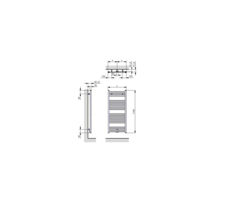 Kit de 3 fixations ATOLL SPA EC Ral 9016  | ACOVA_ATOLL-SPA_SL-120-050-05_Schema-FRONT-SIDE-TOP.jpg