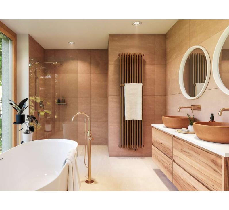 Barre p-serv L918 VUELTA (SPA) 20él blan  | ACOVA_VUELTA-SPA_Barre-couleur_Terracotta_Millieu-Bathroom-WithTowel_Front.jpg